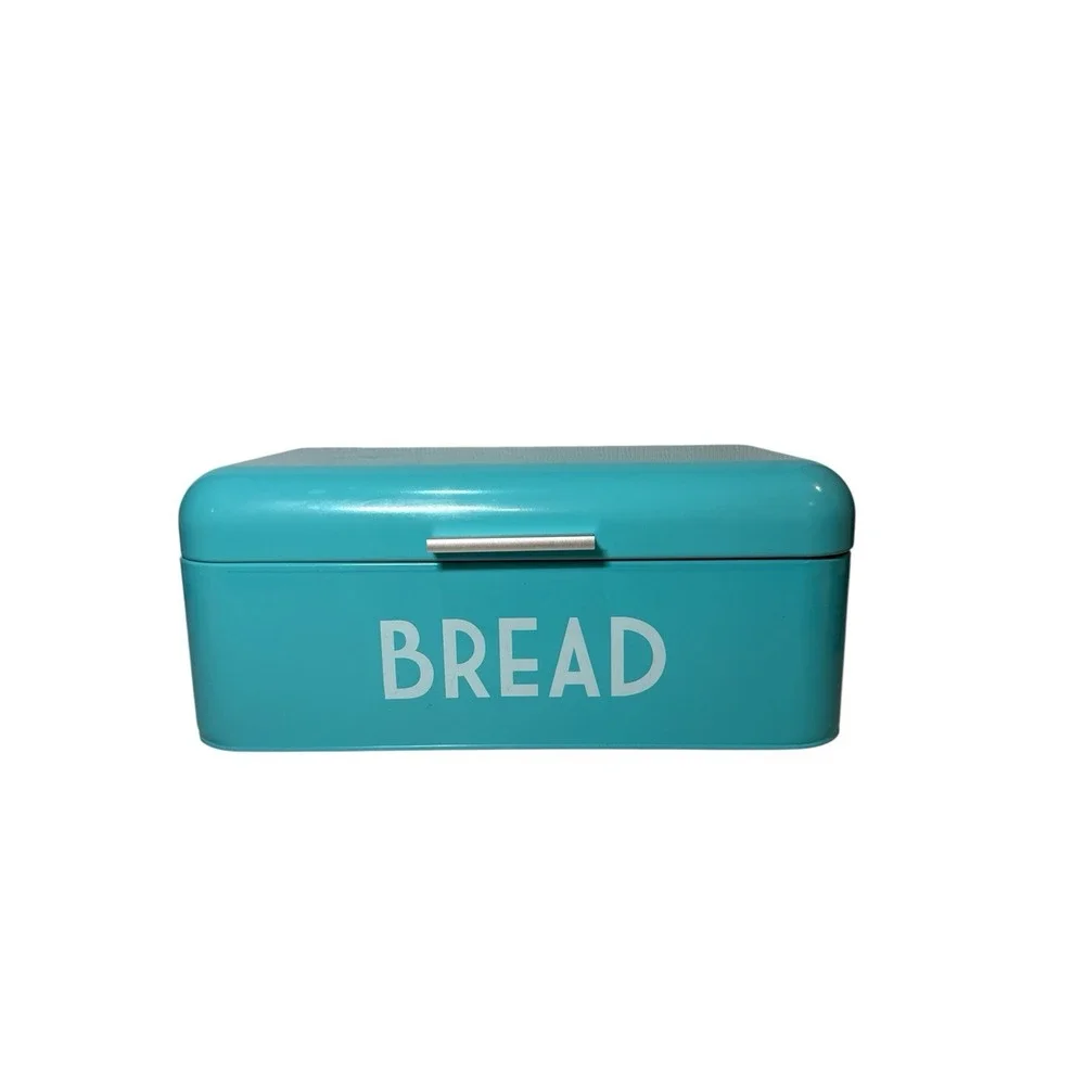 Vintage Metal Bread Box for Kitchen Counter, Bread Bin Storage Container   Green